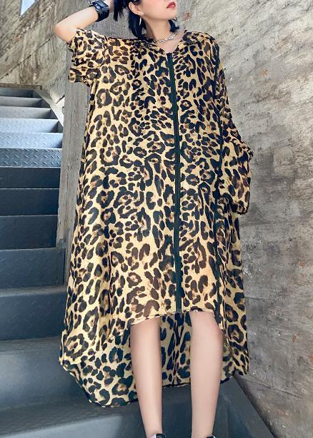 Art Leopard dresses Metropolitan Museum Life hooded zippered Maxi Summer Dress