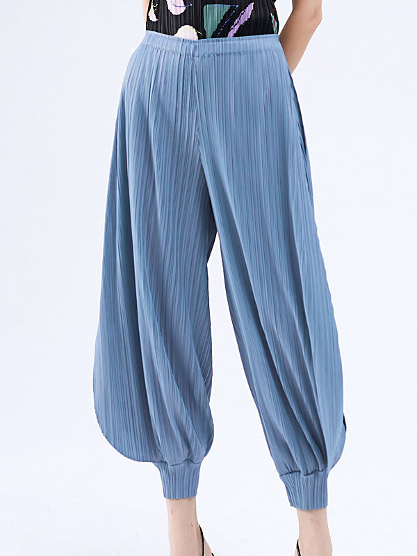 Simple Loose Solid Color Casual Harem Pants Bottoms