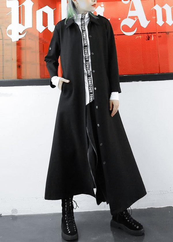 boutique plus size long jackets fall women coats black lapel collar  coat