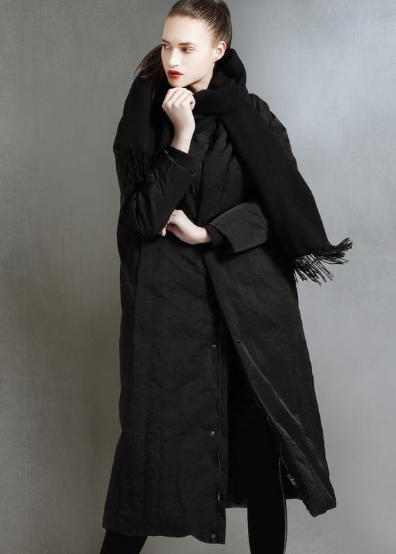 Casual black duck down coat plus size zippered womens parka wild women coats