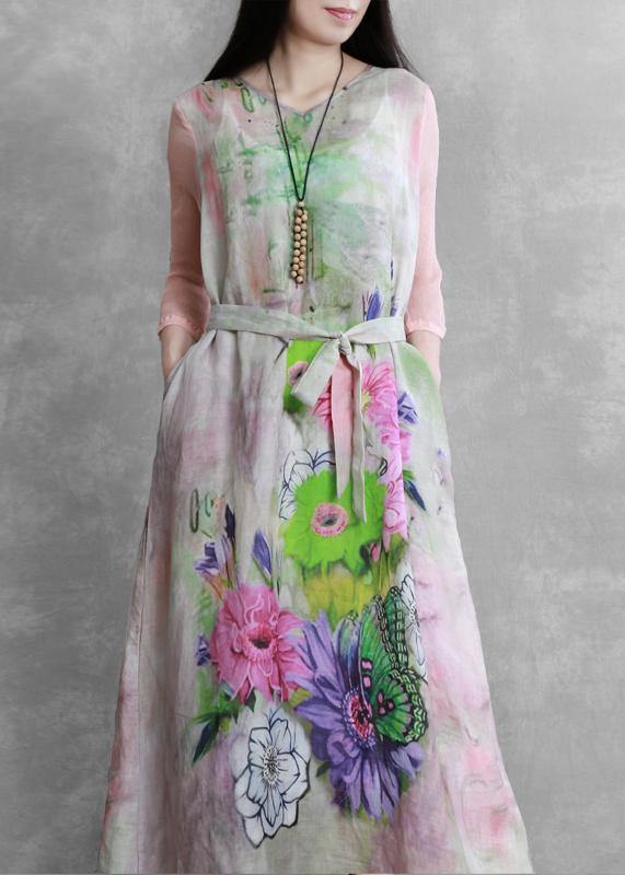 Chic v neck pockets summer dresses Photography floral Dresses