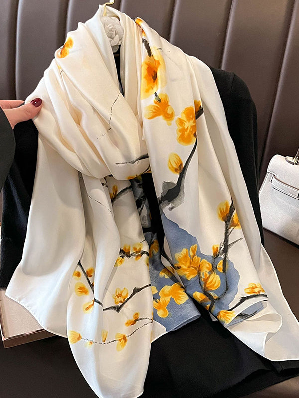 Flower Print Sun Protection Scarf