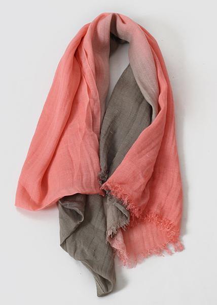 women new khaki pink double color Gradient scarf vintage warm scarves