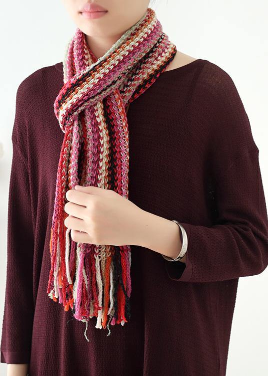 red winter women warm scarf National style knit scarves