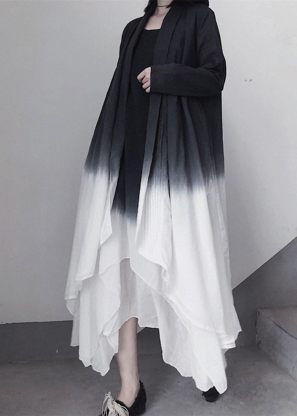 Retro Irregular Double Layer Gradient Cape Coat