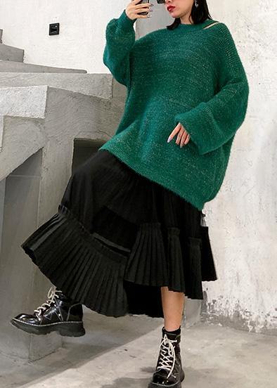 Elegant black Cotton quilting skirt layered tunic high waist skirts