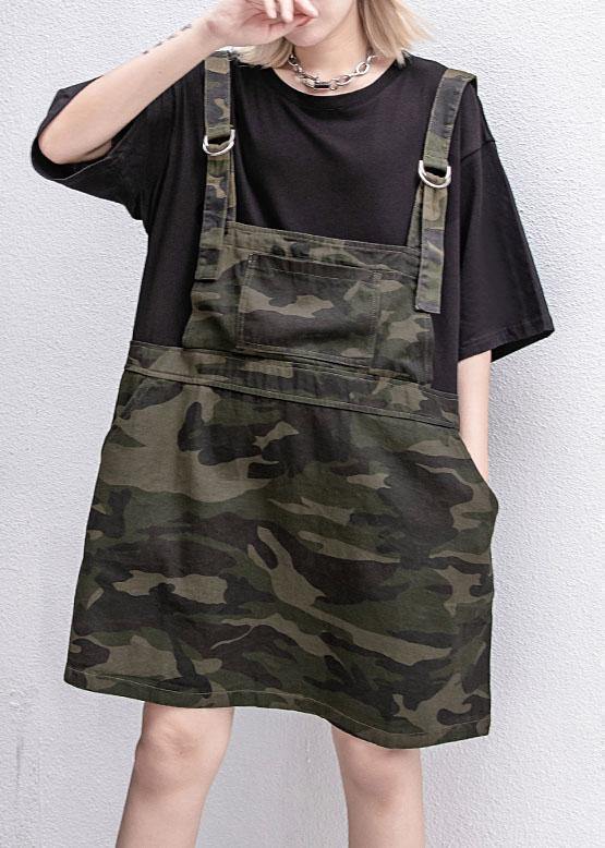 Style Camouflage Cotton clothes false two pieces Plus Size summer Dresses