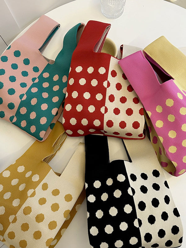 Multi-Colored Polka-Dot Split-Joint Bags Accessories
