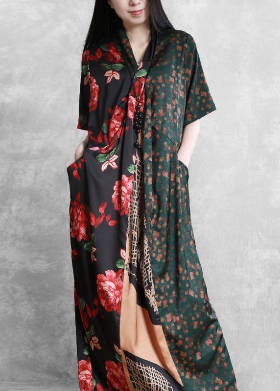 Classy floral clothes For Women v neck back side open Dresses summer Dresses