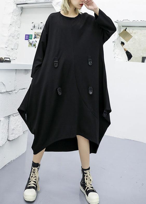 Modern asymmetric cotton clothes Women Fashion Ideas black long sleeve Maxi Dresses fall