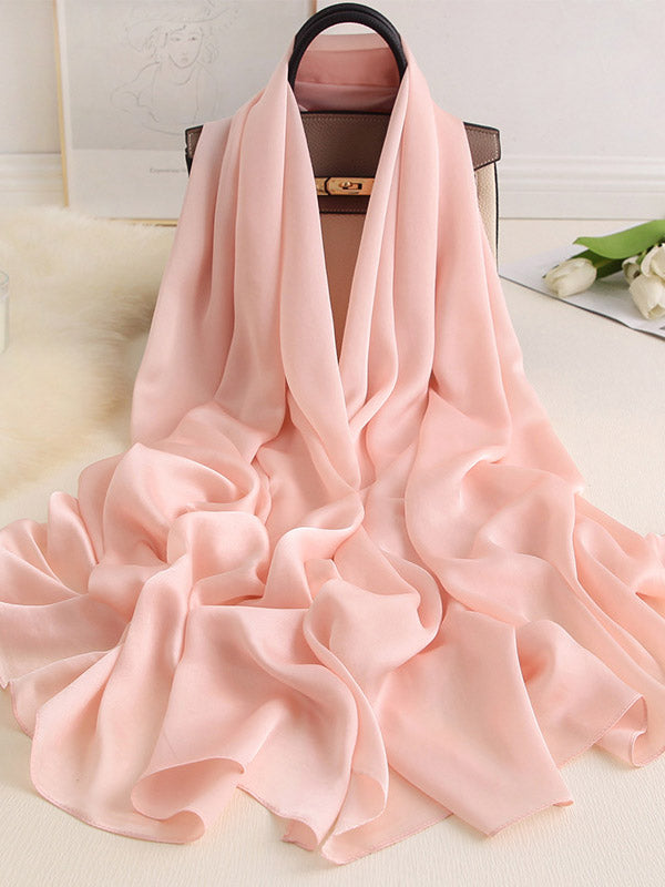 Solid Color Simple Original Sweet Satin Shawl&Scarf