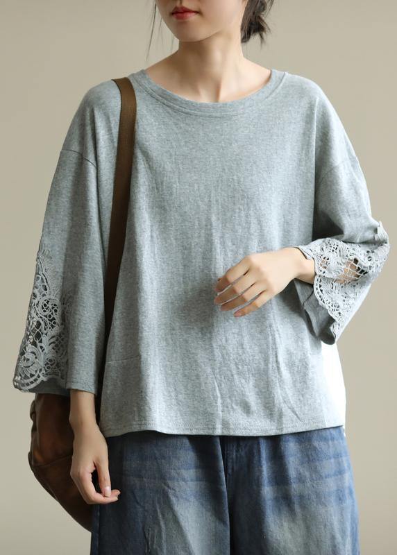 Women gray clothes For Women o neck patchwork box fall blouses