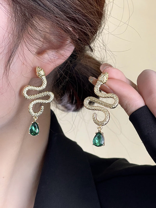 Contrast Color Snake Shape Earrings Accessories