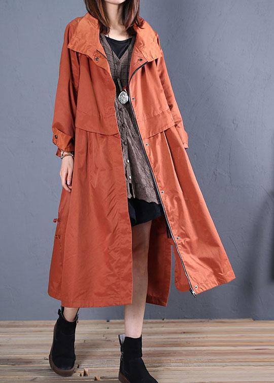 Luxury casual maxi coat fall coat red low high design outwear