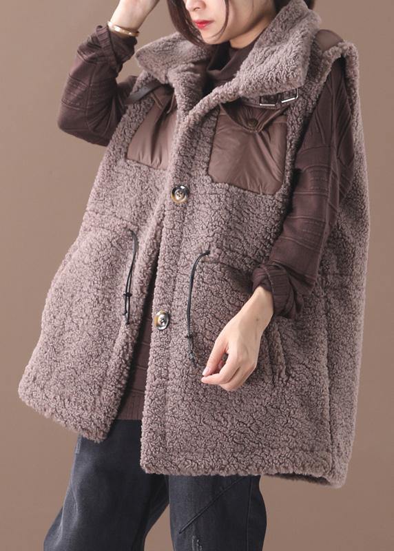 Natural chocolate Plus Size maxi coat Fashion Ideas drawstring sleeveless women coats