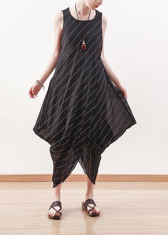 Summer Black Dress Slim Irregular Vest Skirt Mid-length Skirt