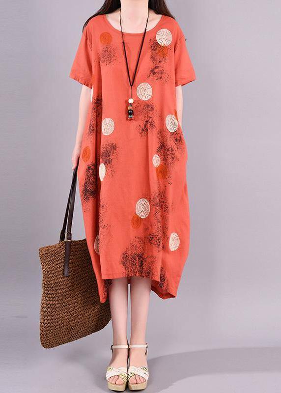 French cotton linen dress Metropolitan Museum Embroidery And Printed Casual Summer Dress