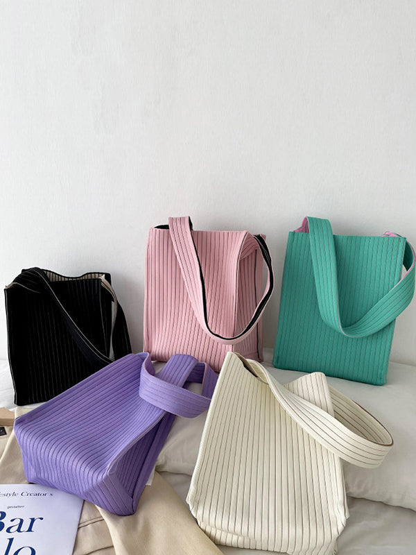 Simple Solid Color Canvas Tote Bags Accessories