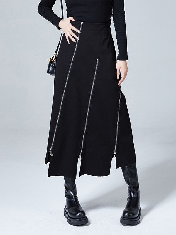 Fashion A-Line Irregularity Zipper Bodycon Skirts