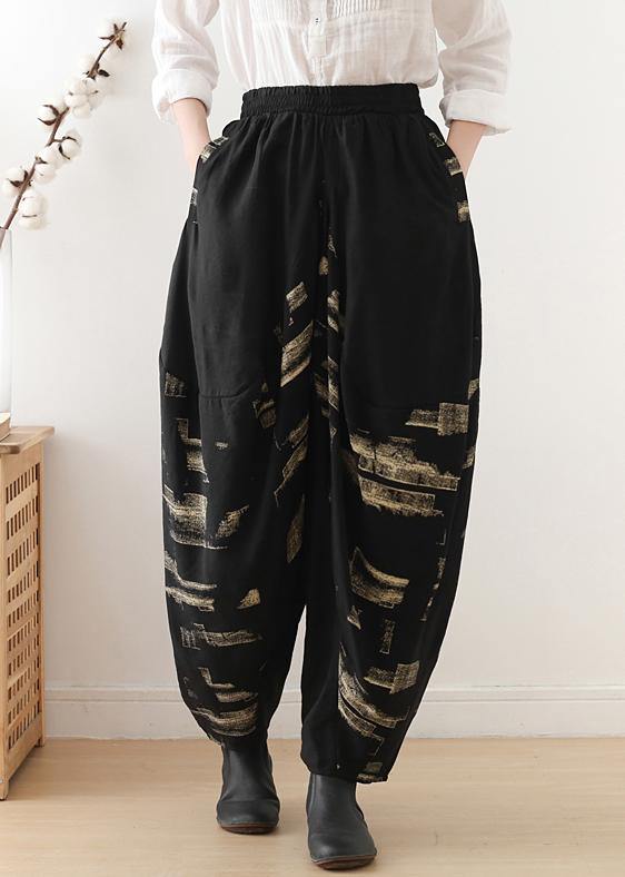 Ethnic nude style bloomers loose loose pants autumn cotton linen casual trousers