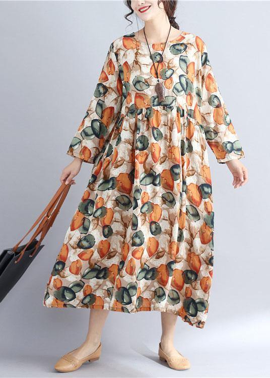 Vivid prints dotted cotton tunics for women o neck cotton summer Dress