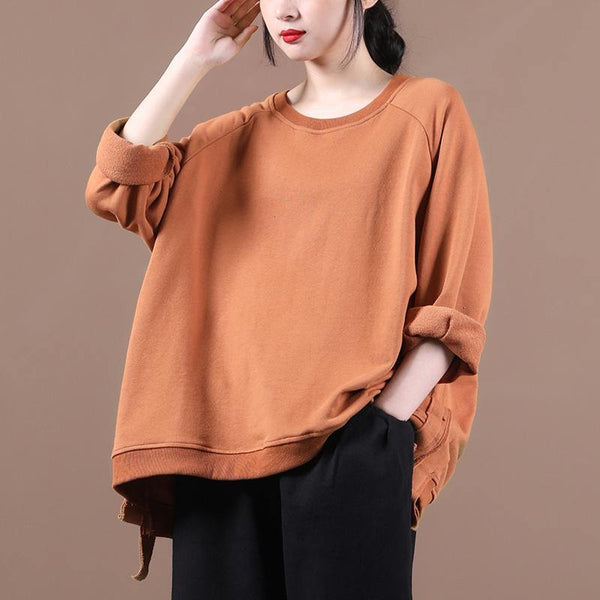 Modern o neck fall shirts Work Outfits brown shirt