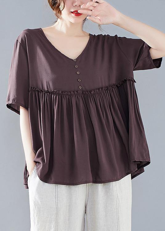 DIY v neck Cinched tunic pattern Wardrobes chocolate tops