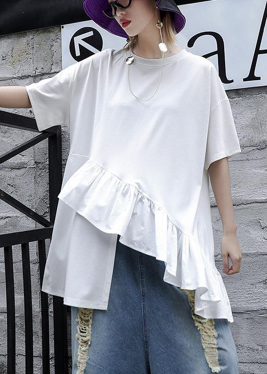 Loose white cotton shirts women half sleeve daily summer tops