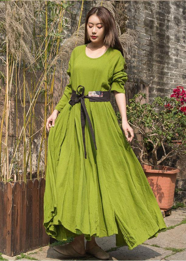 Unique big hem cotton Robes Inspiration olive Dresses summer