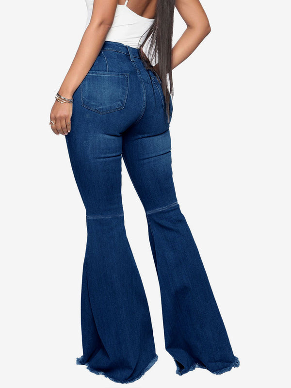 Flare Jeans For Woman Raw Edge High Rise Bell Bottoms 2024