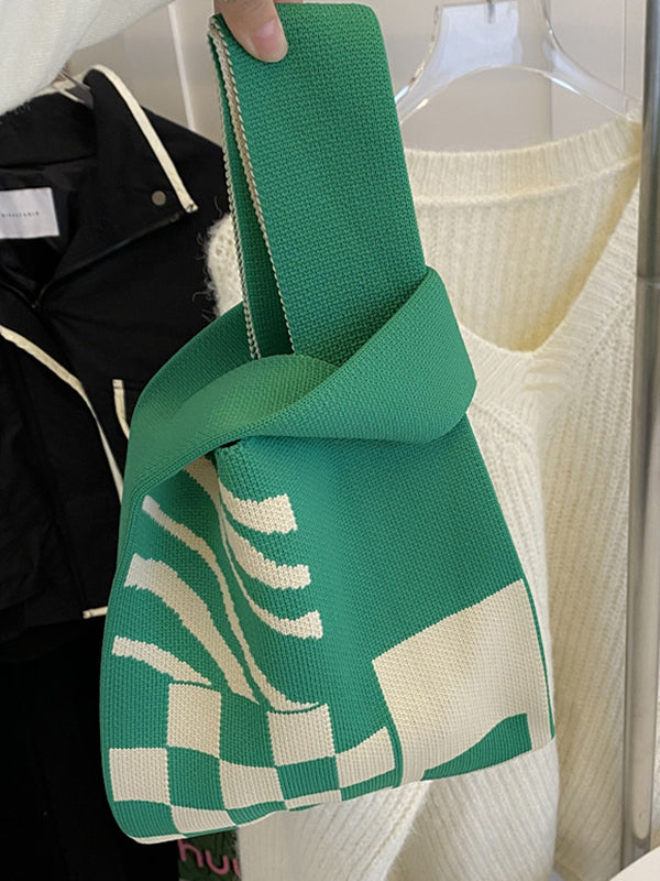 Zebra-Stripe Bags Accessories Woven Handbag