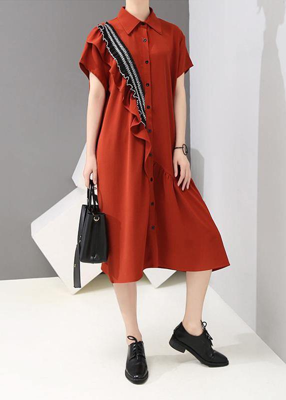 Women Drops Design Fashion Asymmetrical Agaric Lace Shirt Dress