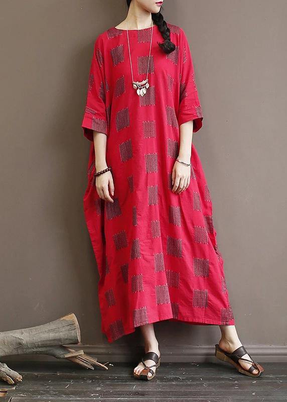 Unique cotton quilting clothes 18th Century Casual Square Batwing Sleeve Loose Dress