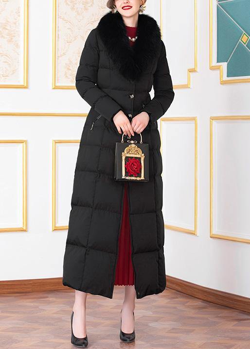 fine casual Jackets & Coats thick overcoat black fur collar coats