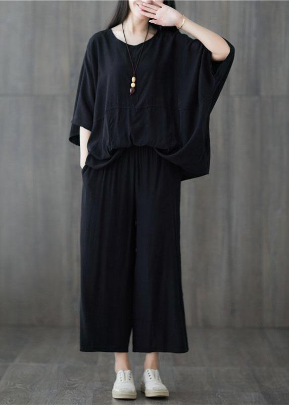 women black summer new patchwork tops and casual straight pants