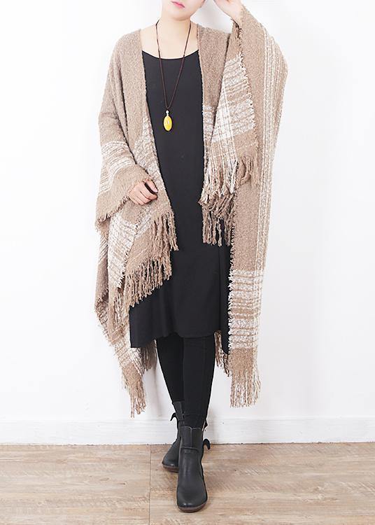 fashion women oversize tassel scarf knitting small fresh cloak sacarfes