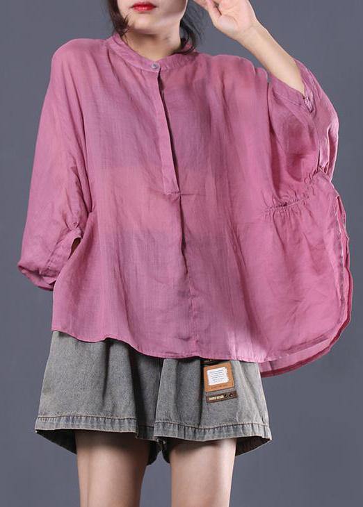 Classy linen Blouse Fashion Batwing Sleeve Comfortable Solid Color T-Shirt