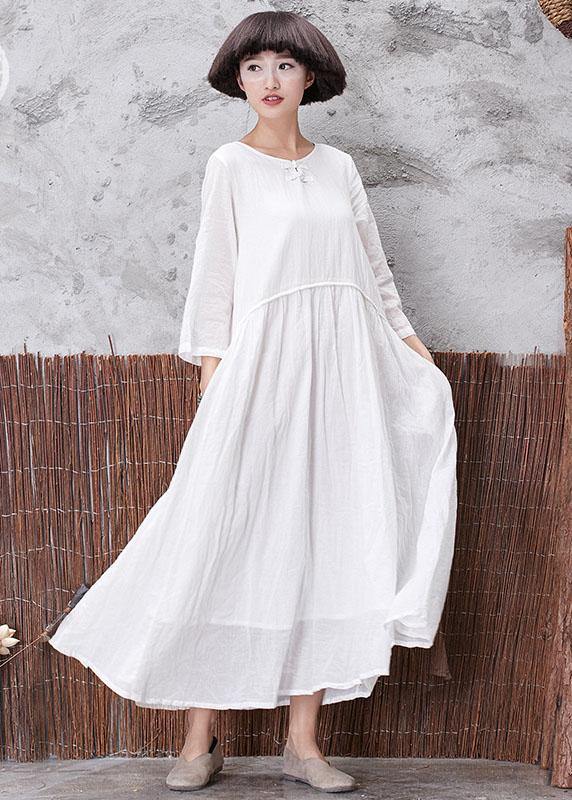 DIY layered linen dresses Tunic Tops white Dress fall