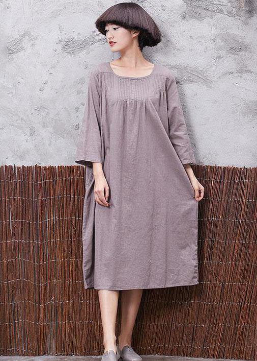 Modern Cinched linen cotton clothes For Women Shirts khaki Dress summer