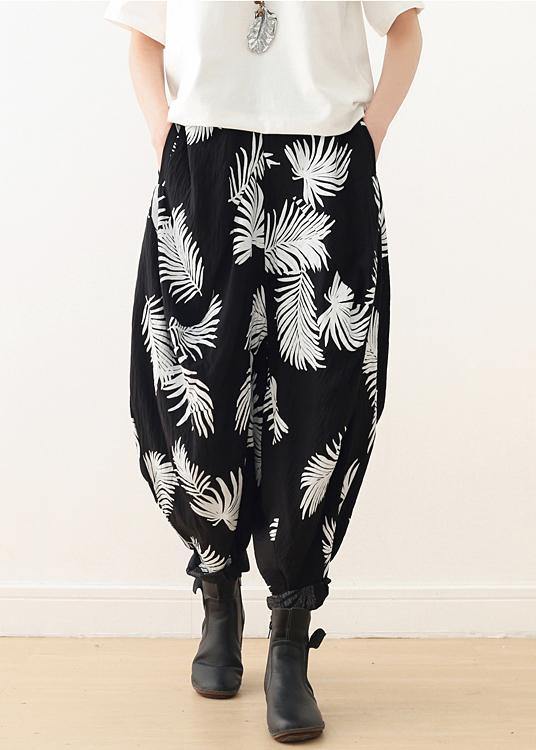 Bohemian black white cotton Organic Photography harem pants asymmetric Kaftan long pant