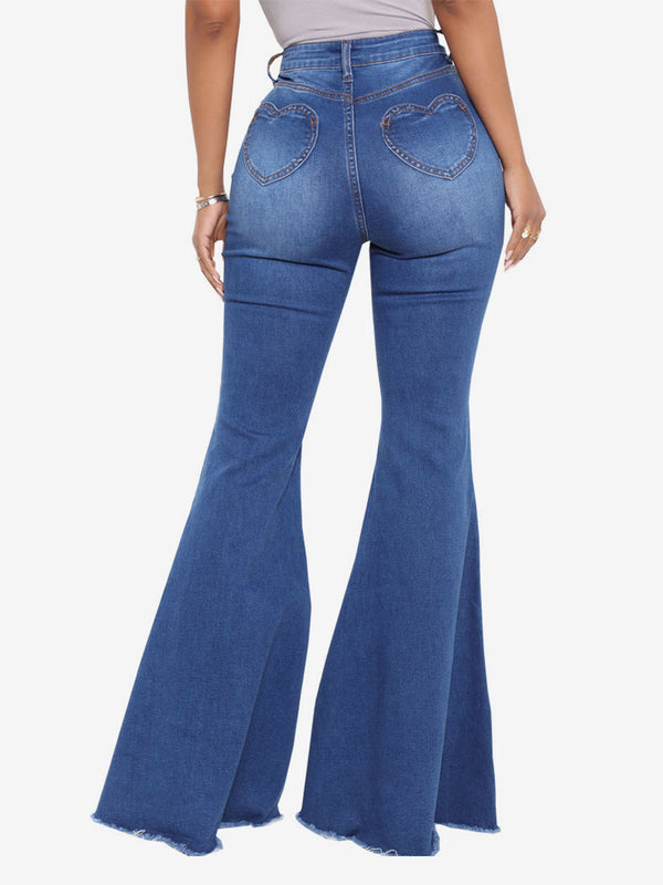 Flare Jeans High Rise Cotton Bell Bottoms For Women 2024