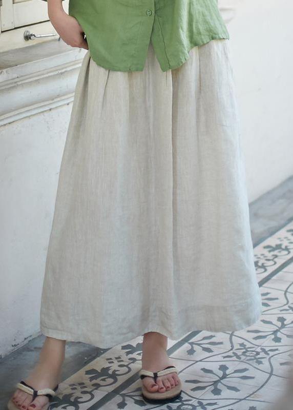 Organic linen skirt boutique Women Solid Casual Linen A-Line Skirt