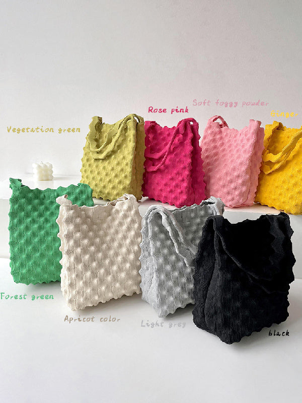Urban Solid Color Bags Accessories Woven Handbags