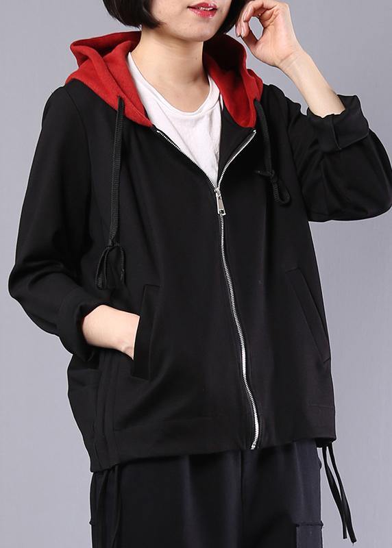 Women hooded cotton clothes Photography black coats fall