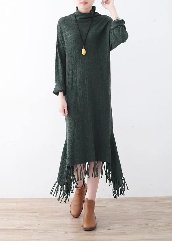 Vintage green Sweater Wardrobes Quotes high neck Big fall sweater dress