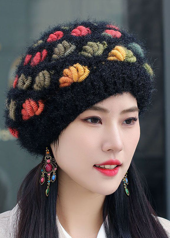 Beautiful Resilient Warm Fleece Handmade Knit Beret Hat