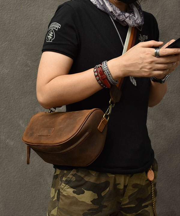 Boutique Brown Calf Leather Messenger Bag