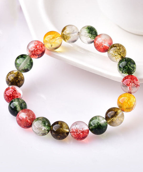 Casual Rainbow Crystal Beaded Bracelet