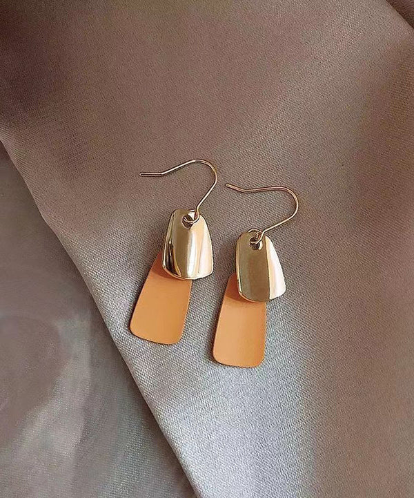 Classy Orange Sterling Silver Metal Paint Finish Drop Earrings