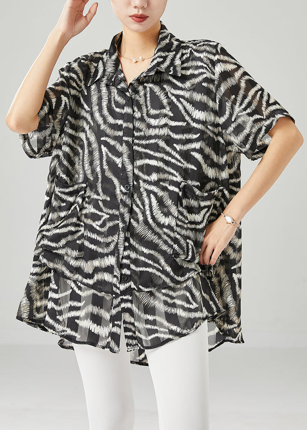 Diy Black Oversized Print Spandex Shirts Summer